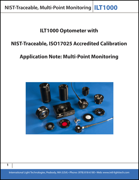 Optometer with NIST traceable multi-point monitoring