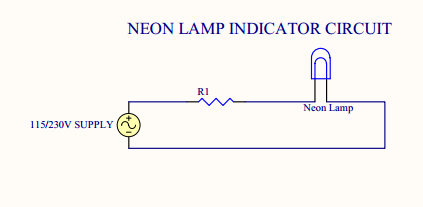 Neon Panel Mount Indicator Light 120 V Mains Light Internal Series Resistor VAC 